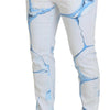 Dolce & Gabbana White Blue Denim Cotton Jeans Stretch Skinny Fit Pant
