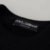 Pull élégant en laine noire avec logo Dolce &amp; Gabbana