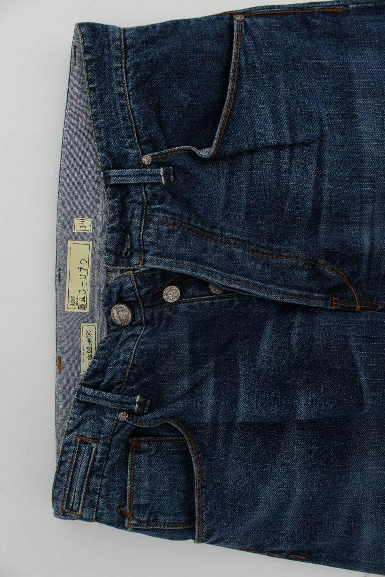 Acht Blue Wash Baggy Loose Fit Jeans aus Baumwolle