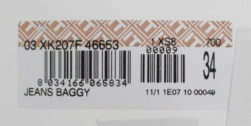 Acht Blue Wash Baggy Loose Fit Jeans aus Baumwolle