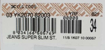 Acht Slim Fit Jeans aus Baumwollstretch in Grau