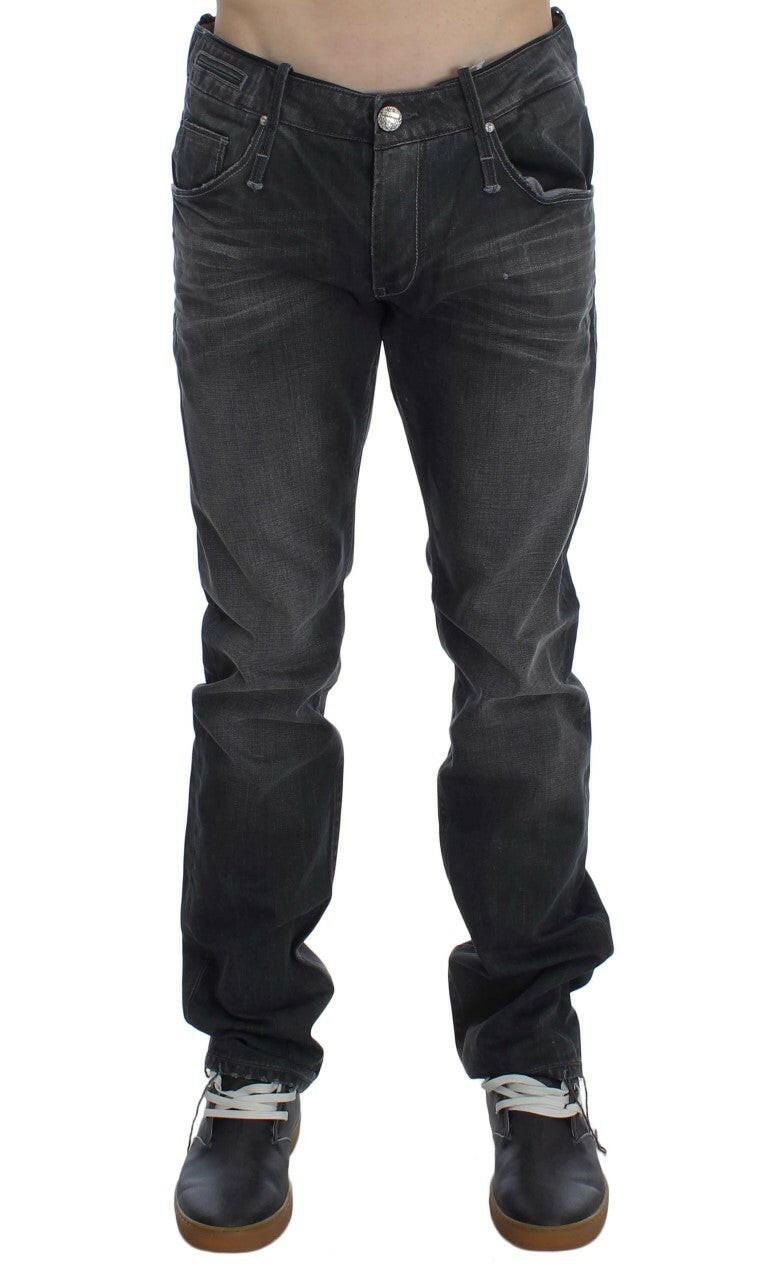 Acht Gray Cotton Regular Low Fit Jeans