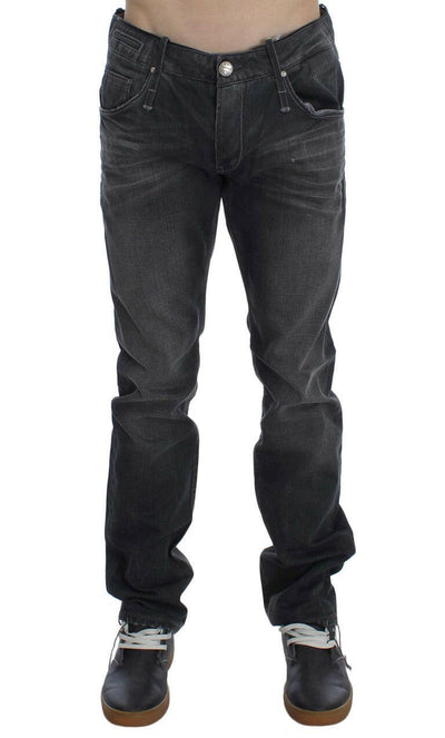 Acht Gray Cotton Regular Low Fit Jeans