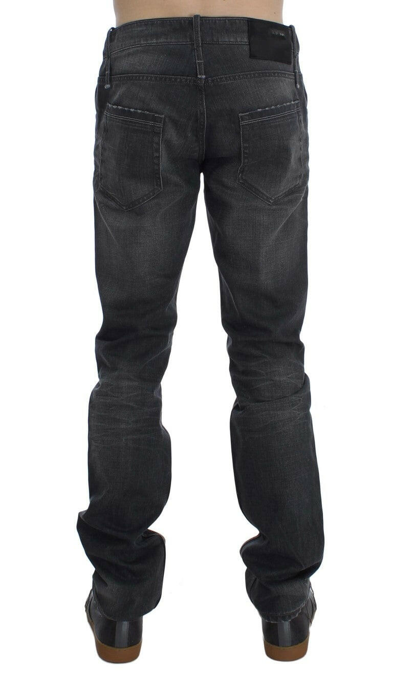 Acht Gray Cotton Regular Low Fit Jeans