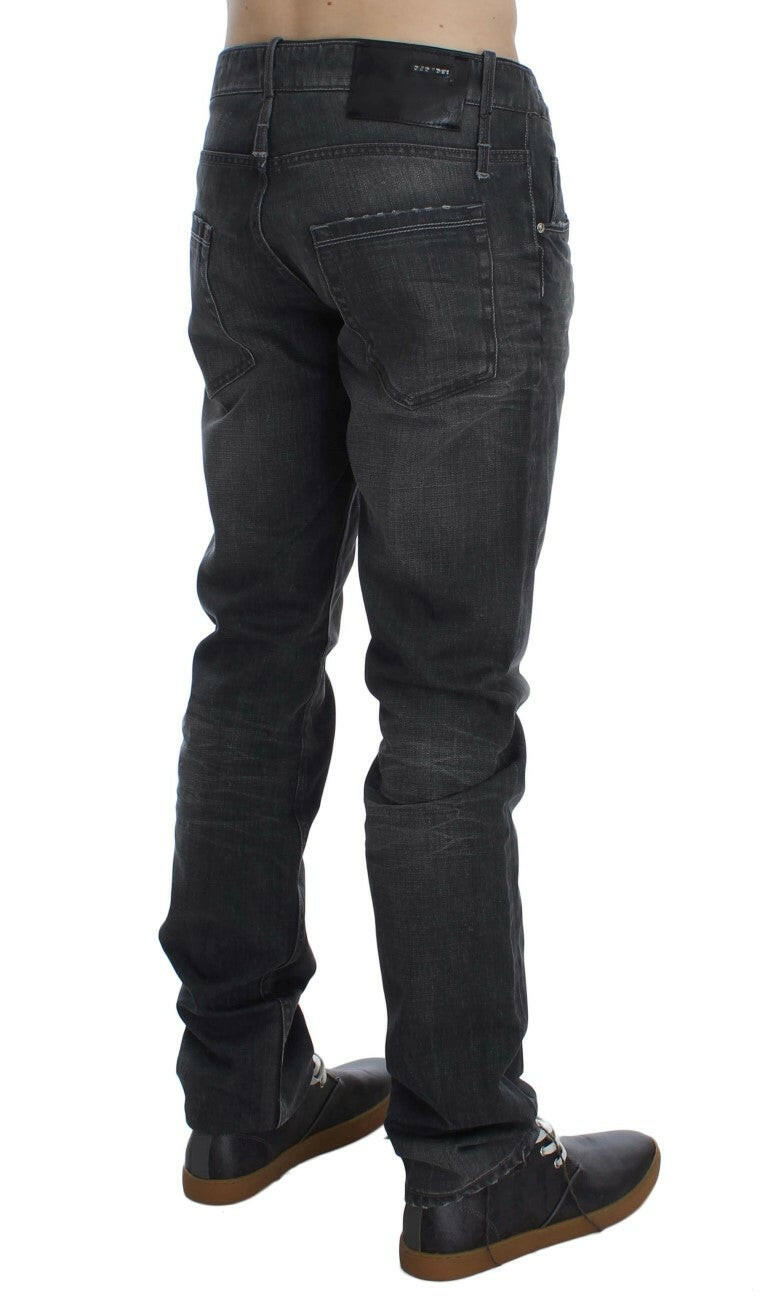 Acht Gray Cotton Regular Low Fit Jeans