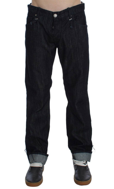 Acht Blue Cotton Regular Straight Fit Jeans