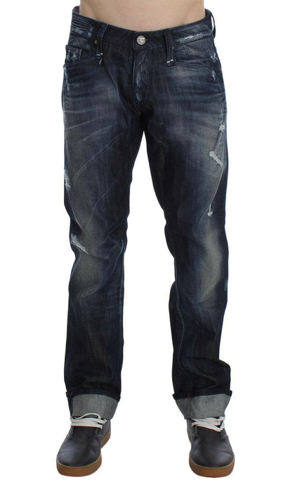 Acht Blue Cotton Regular Straight Fit Jeans