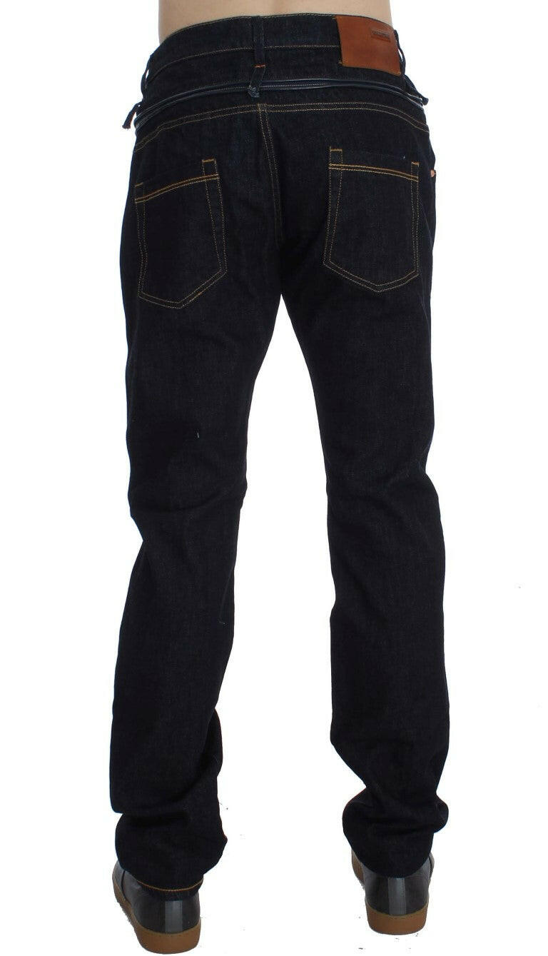 Acht Blue Cotton Regular Straight Fit Jeans