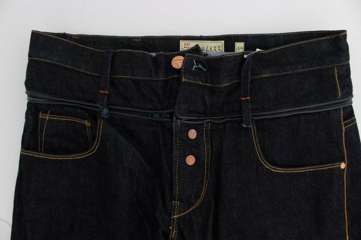 Acht Blue Cotton Regular Straight Fit Jeans