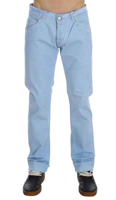 Acht Jeans mit niedriger Taille und Stretch-Baumwolle in Blau