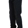 Acht Straight Fit Jeans aus Baumwolldenim in blauer Waschung