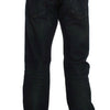 Acht Straight Fit Jeans aus Baumwolldenim in blauer Waschung