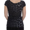 Cavalli Gray Leopard Modal T-Shirt Blouse Top