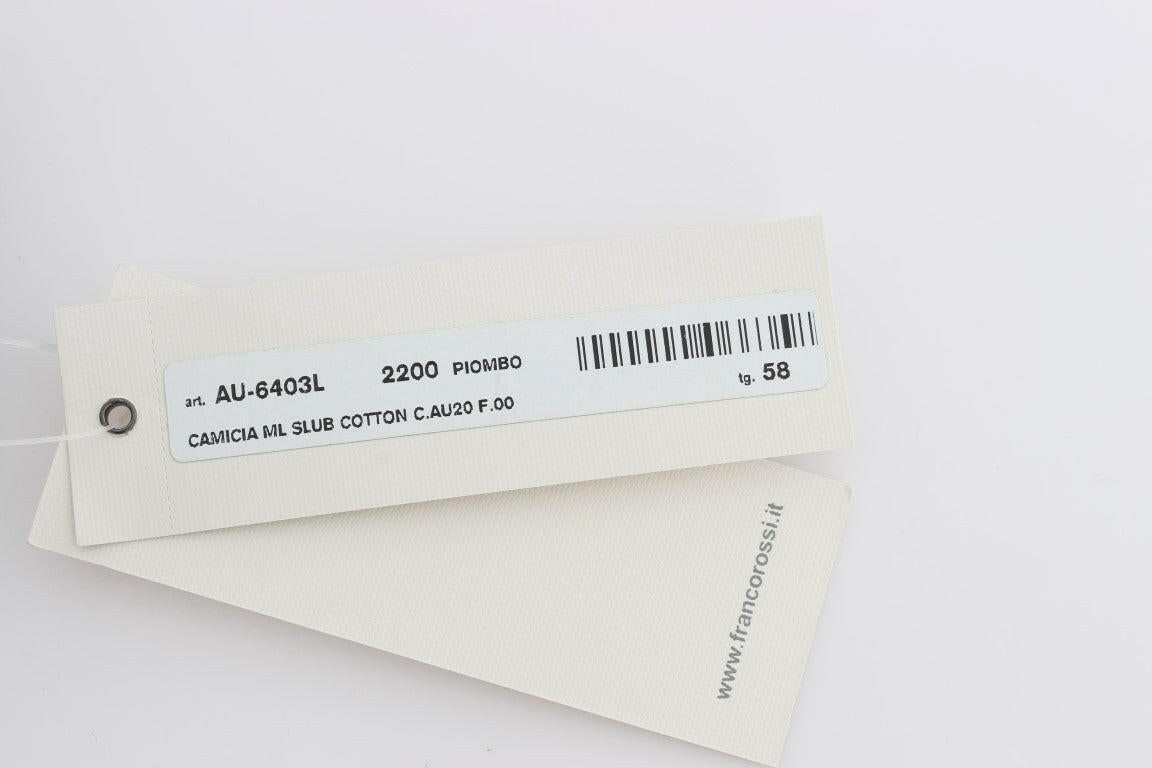 Alpha Massimo Rebecchi Freizeithemd aus Baumwolle in Grau mit Knopfleiste