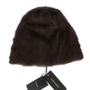 Bonnet luxueux en fourrure de belette marron Dolce &amp; Gabbana