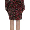 BENCIVENGA Black Multicolor Floral Suit