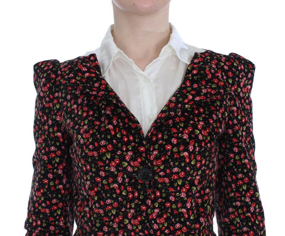 BENCIVENGA Black Multicolor Floral Suit