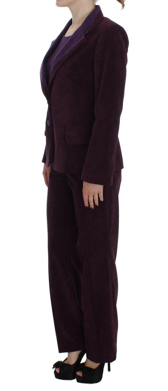 BENCIVENGA Purple Wool Suit T-Shirt Set