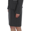 BENCIVENGA Gray Stretch Suit Sheath Dress & Blazer Set
