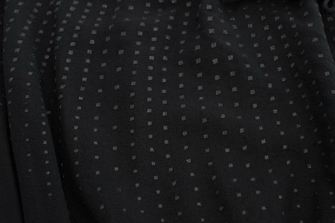 Exte Black Neck Wrap Top Blouse