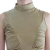 Exte Gold Nylon Turtleneck Top Blouse