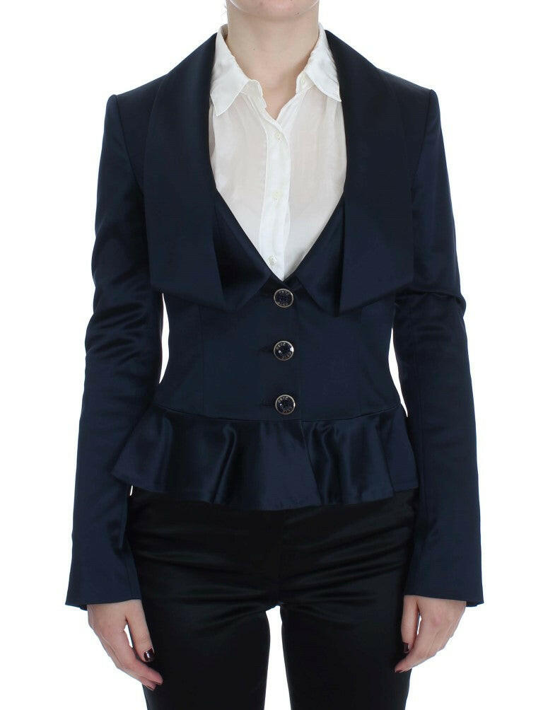 Exte Blue Three Button Single Breasted Blazer Jacket