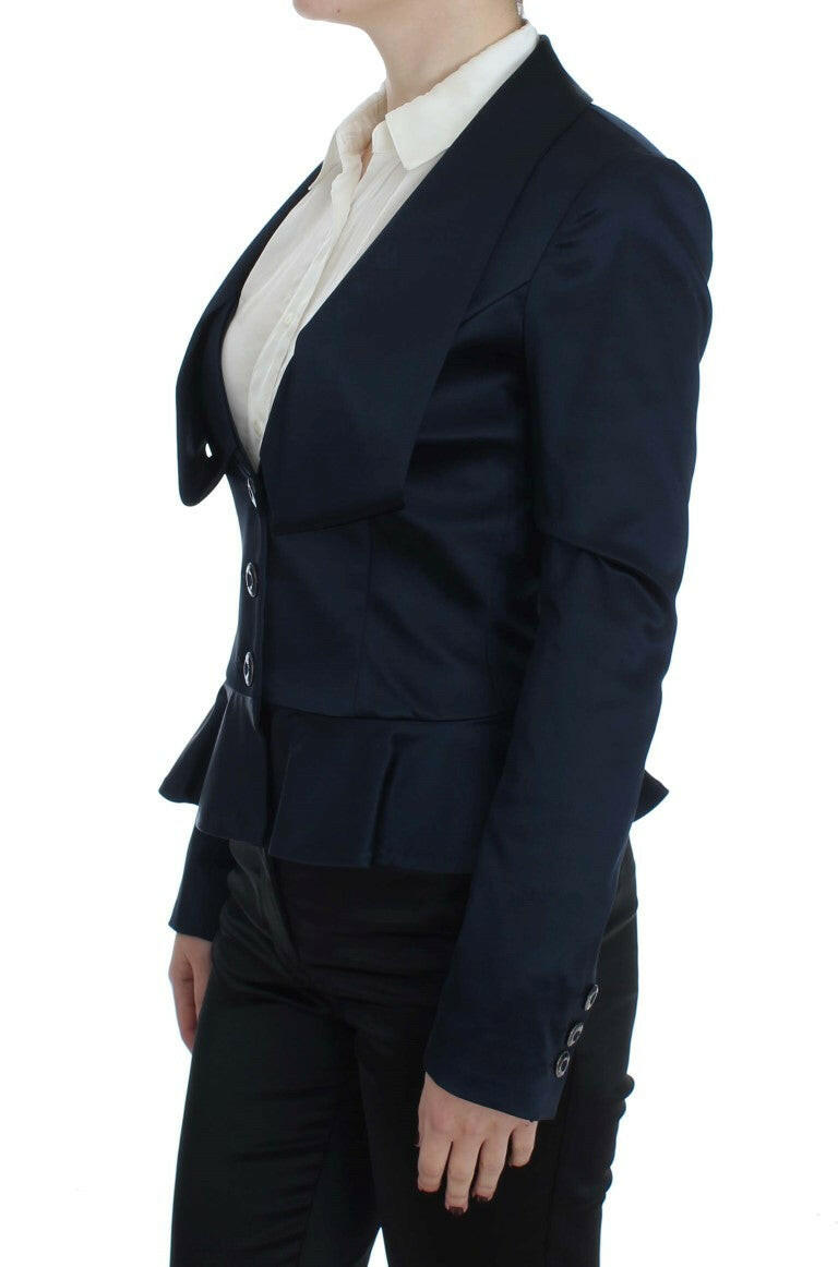 Exte Blue Three Button Single Breasted Blazer Jacket