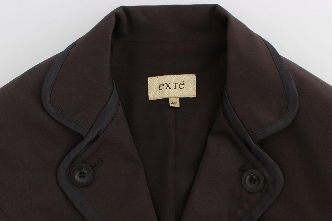 Exte Brown Stretch Two Button Suit