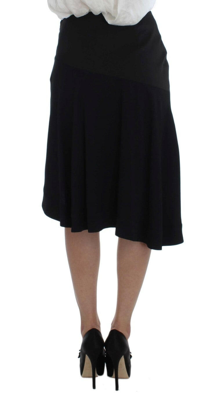 Exte Black Blue Two Piece Suit Skirt & Blazer