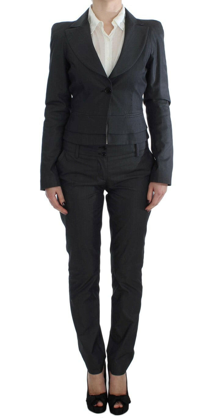 Exte Gray One Button Two Piece Suit