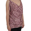 Exte Pink Floral Print Viscose Silk Blouse Top