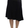 Exte Black Blue Cotton Stretch Straight Skirt
