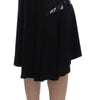 Exte Black Blue Cotton Stretch Straight Skirt