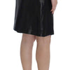 Exte Black Wool Silk Above Knee Straight Skirt