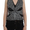Karl Lagerfeld Gray Black Silk Blouse Top