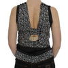 Karl Lagerfeld Gray Black Silk Blouse Top