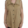 PLEIN SUD Beige Cotton Sleeveless Shirt