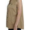 PLEIN SUD Beige Cotton Sleeveless Shirt