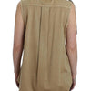 PLEIN SUD Beige Cotton Sleeveless Shirt