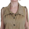 PLEIN SUD Beige Cotton Sleeveless Shirt