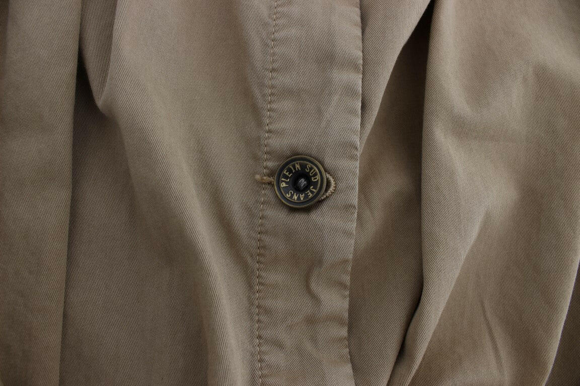 PLEIN SUD Beige Cotton Sleeveless Shirt