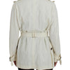 PLEIN SUD White Trench Coat Jacket