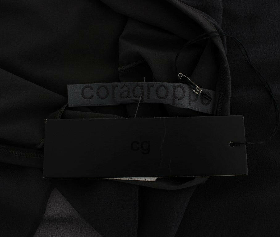 CORA GROPPO Graublaues Stretch-Blusenoberteil