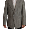 Dolce & Gabbana Gray Checkered Single Breasted Jacket Blazer