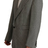 Dolce & Gabbana Gray Checkered Single Breasted Jacket Blazer