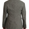 Dolce & Gabbana Gray Checkered Single Breasted Jacket Blazer