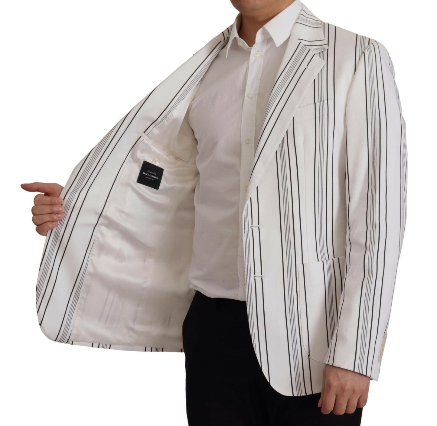 Blazer élégant en coton mélangé à rayures Dolce &amp; Gabbana