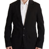 Dolce & Gabbana Black Wool Single Breasted Coat Blazer