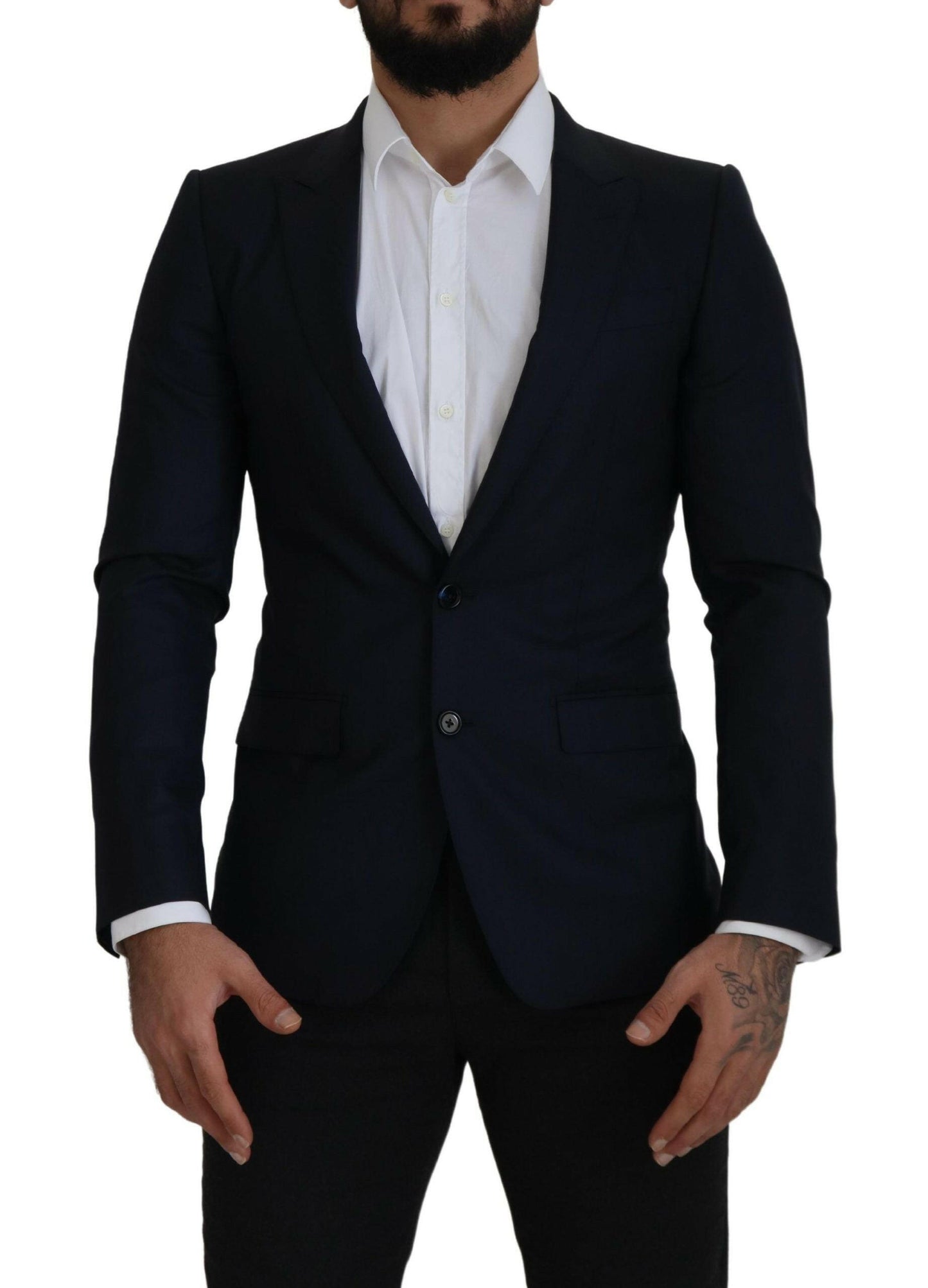 Blazer élégant en laine et soie à simple boutonnage Dolce &amp; Gabbana
