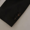 Dolce &amp; Gabbana Schwarzer einreihiger Blazer aus Wolle v
